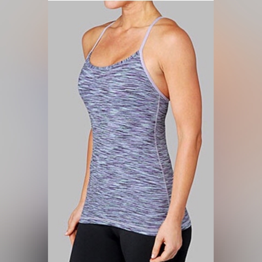 Lululemon Power Y Tank Built In Bra Luon Fabric Lycra Fibre Lavender Size 6